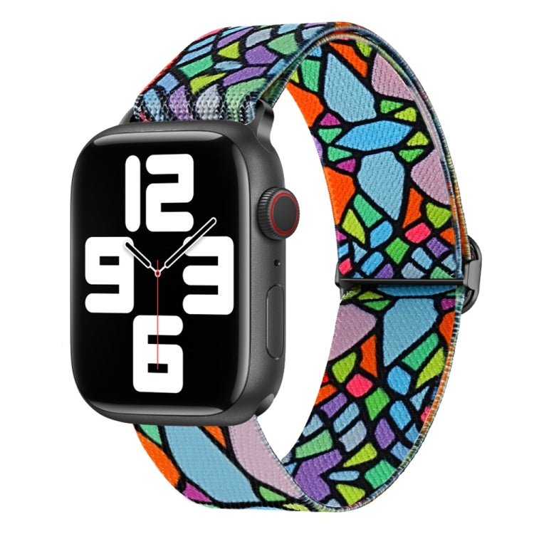 For Apple Watch 3 42mm Painted Pattern Nylon Replacement Watch Band(Geometric Rainbow) - Watch Bands by PMC TechLife | Online Shopping South Africa | PMC TechLife