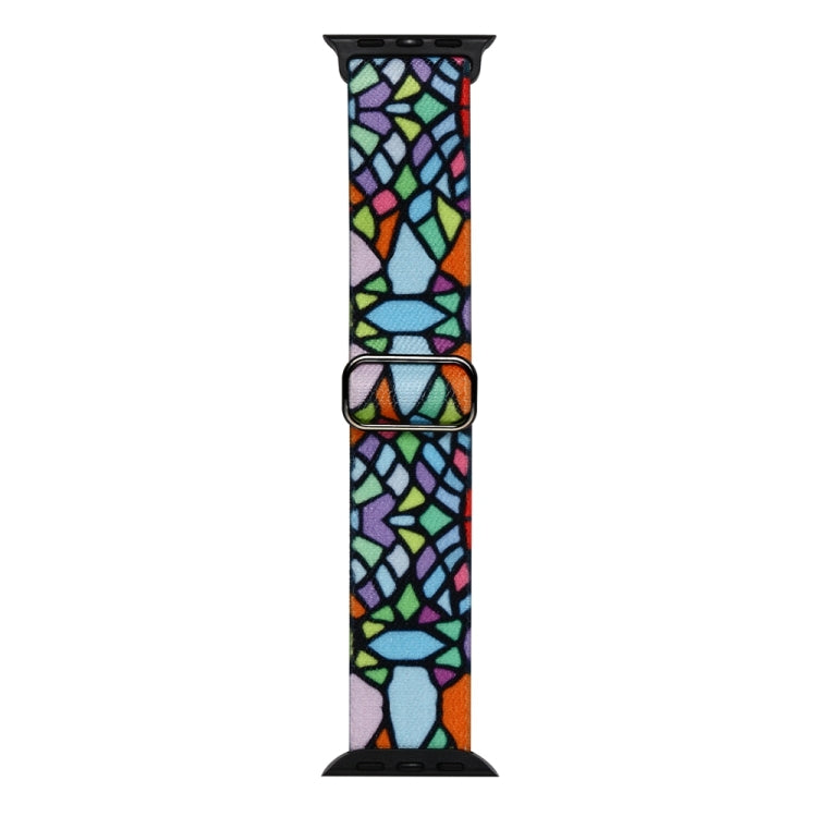 For Apple Watch 38mm Painted Pattern Nylon Replacement Watch Band(Geometric Rainbow) - Watch Bands by PMC TechLife | Online Shopping South Africa | PMC TechLife