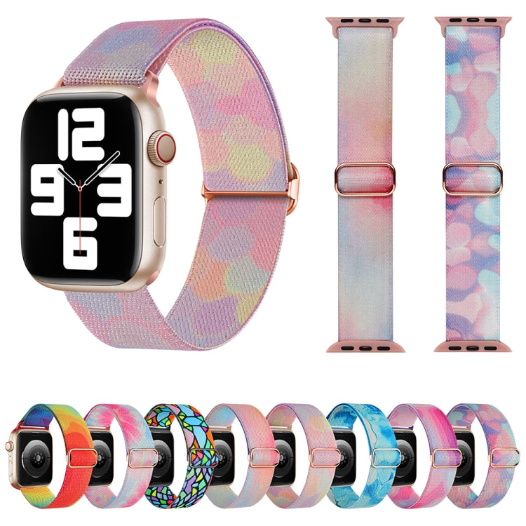 For Apple Watch 38mm Painted Pattern Nylon Replacement Watch Band(Geometric Rainbow) - Watch Bands by PMC TechLife | Online Shopping South Africa | PMC TechLife