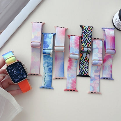 For Apple Watch SE 40mm Painted Pattern Nylon Replacement Watch Band(Ocean Blue) - Watch Bands by PMC Jewellery | Online Shopping South Africa | PMC Jewellery