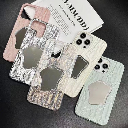 For iPhone 14 Plus Embossed Rock Texture Mirror TPU Phone Case(Green) - iPhone 14 Plus Cases by PMC Jewellery | Online Shopping South Africa | PMC Jewellery