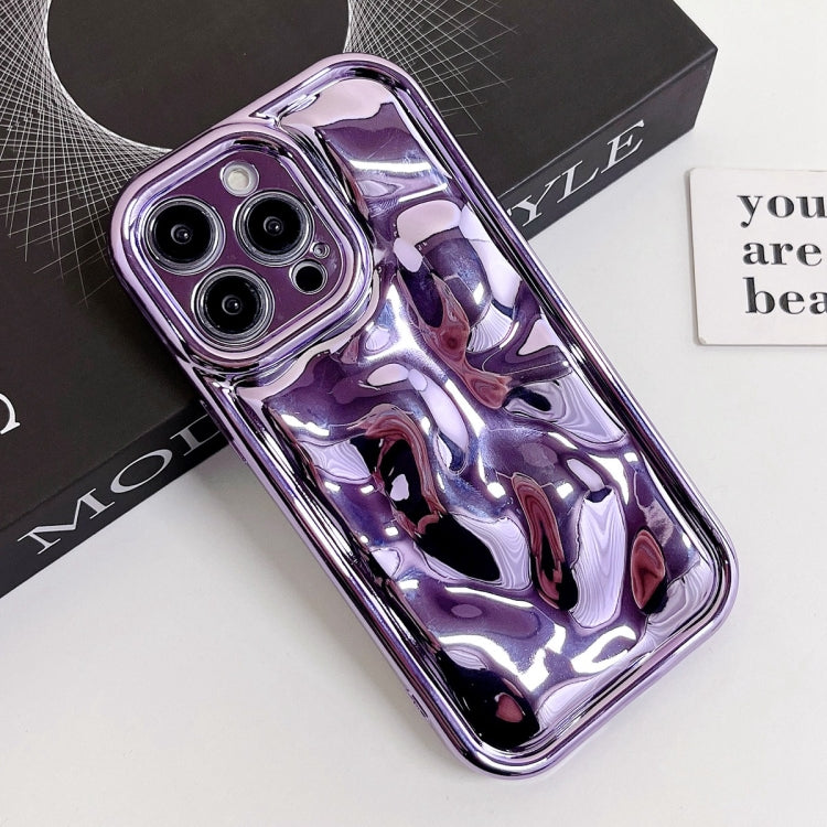 For iPhone 13 Pro Max Electroplating Meteorite Texture TPU Phone Case(Purple) - free shipping - PMC TechLife - Order now!