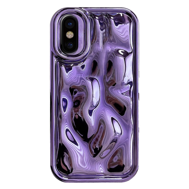 For iPhone XS Max Electroplating Meteorite Texture TPU Phone Case(Purple) - More iPhone Cases by PMC Jewellery | Online Shopping South Africa | PMC Jewellery