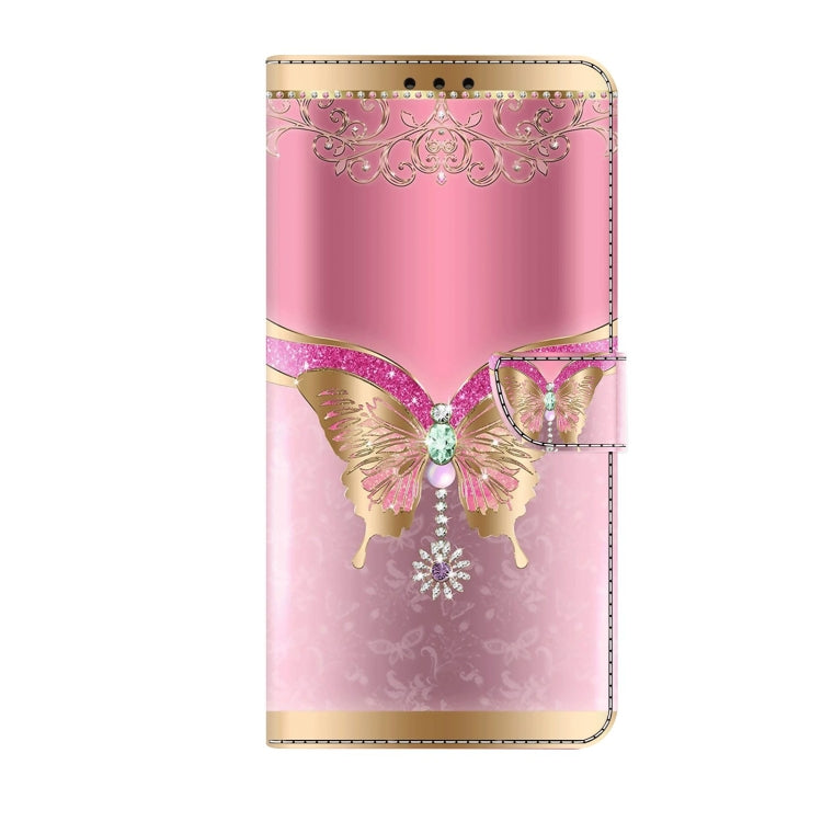 For Xiaomi Redmi 9A Crystal 3D Shockproof Protective Leather Phone Case(Pink Bottom Butterfly) - Xiaomi Cases by PMC Jewellery | Online Shopping South Africa | PMC Jewellery