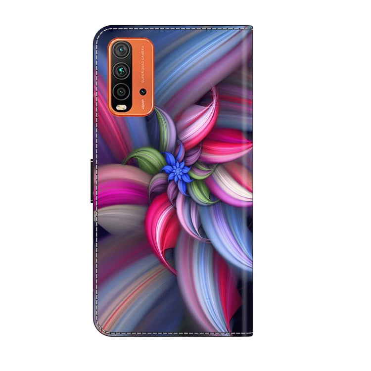 For Xiaomi Redmi 9T Crystal 3D Shockproof Protective Leather Phone Case(Colorful Flower) - Xiaomi Cases by PMC Jewellery | Online Shopping South Africa | PMC Jewellery