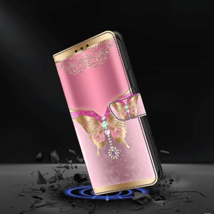 For Xiaomi Redmi Note 11 Global Crystal 3D Shockproof Protective Leather Phone Case(Pink Bottom Butterfly) - free shipping - PMC TechLife - Order now!