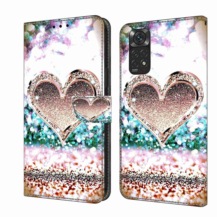 For Xiaomi Redmi Note 11 Global Crystal 3D Shockproof Protective Leather Phone Case(Pink Diamond Heart) - Xiaomi Cases by PMC Jewellery | Online Shopping South Africa | PMC Jewellery