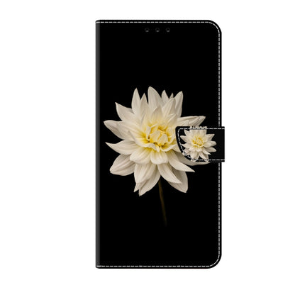 For Xiaomi Redmi 11A 4G / Redmi 12C Global Crystal 3D Shockproof Protective Leather Phone Case(White Flower) - Xiaomi Cases by PMC Jewellery | Online Shopping South Africa | PMC Jewellery