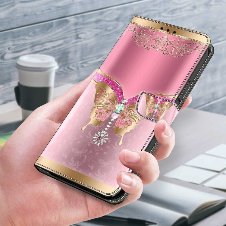 For Xiaomi Redmi Note 9 Pro Crystal 3D Shockproof Protective Leather Phone Case(Pink Bottom Butterfly) - free shipping - PMC TechLife - Order now!