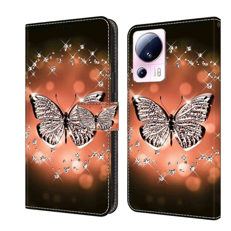 For Xiaomi 13 Lite Crystal 3D Shockproof Protective Leather Phone Case(Crystal Butterfly) - 13 Lite Cases by PMC Jewellery | Online Shopping South Africa | PMC Jewellery