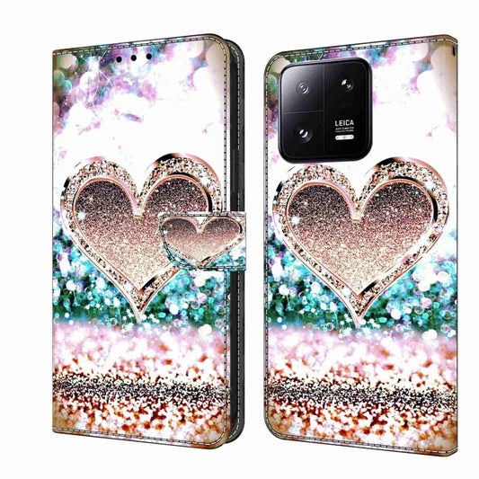 For Xiaomi 13 Pro Crystal 3D Shockproof Protective Leather Phone Case(Pink Diamond Heart) - 13 Pro Cases by PMC Jewellery | Online Shopping South Africa | PMC Jewellery