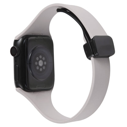 For Apple Watch 8 41mm Magnetic Buckle Slim Silicone Watch Band(Rock Grey) - Watch Bands by PMC Jewellery | Online Shopping South Africa | PMC Jewellery