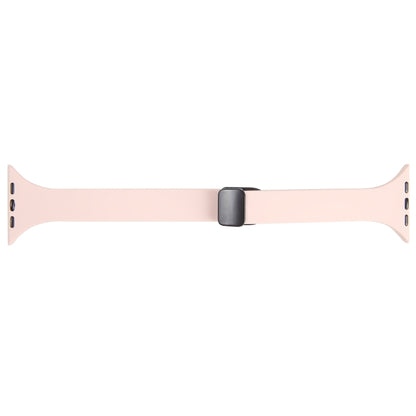 For Apple Watch SE 2022 44mm Magnetic Buckle Slim Silicone Watch Band(Pink) - Watch Bands by PMC Jewellery | Online Shopping South Africa | PMC Jewellery