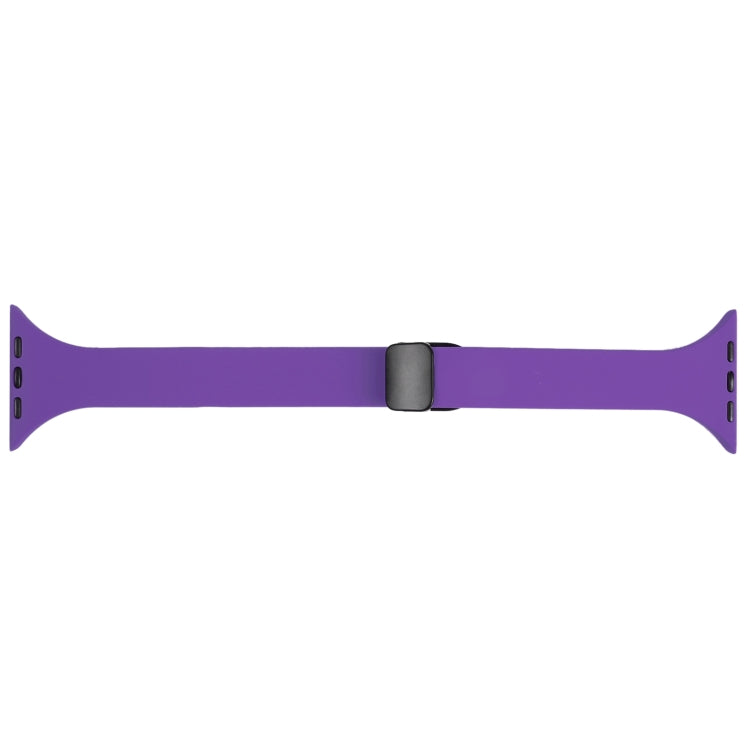 For Apple Watch 7 41mm Magnetic Buckle Slim Silicone Watch Band(Dark Purple) - Watch Bands by PMC Jewellery | Online Shopping South Africa | PMC Jewellery