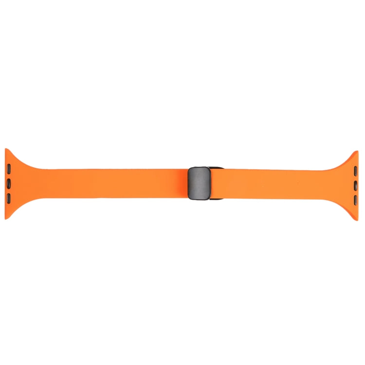 For Apple Watch SE 40mm Magnetic Buckle Slim Silicone Watch Band(Orange) - Watch Bands by PMC Jewellery | Online Shopping South Africa | PMC Jewellery