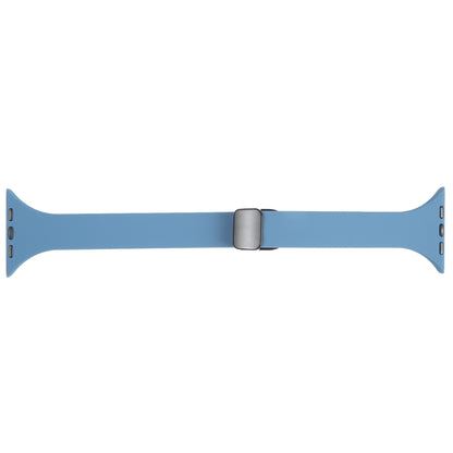 For Apple Watch SE 44mm Magnetic Buckle Slim Silicone Watch Band(Blue) - Watch Bands by PMC Jewellery | Online Shopping South Africa | PMC Jewellery