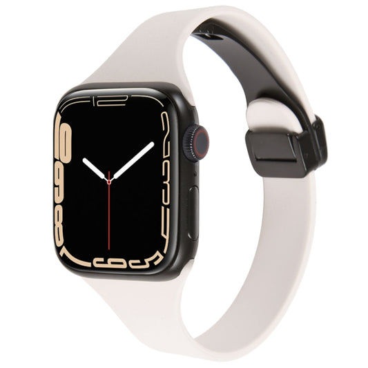 For Apple Watch 6 40mm Magnetic Buckle Slim Silicone Watch Band(Starlight) - Watch Bands by PMC Jewellery | Online Shopping South Africa | PMC Jewellery