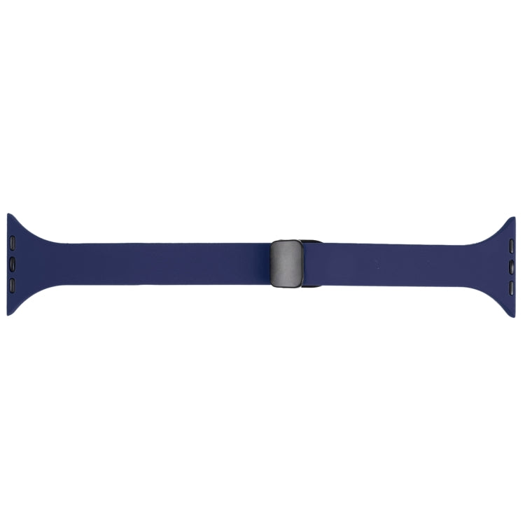 For Apple Watch 6 44mm Magnetic Buckle Slim Silicone Watch Band(Midnight Blue) - Watch Bands by PMC Jewellery | Online Shopping South Africa | PMC Jewellery