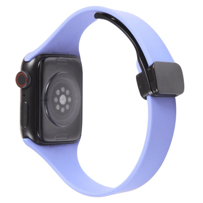 For Apple Watch 3 42mm Magnetic Buckle Slim Silicone Watch Band(Light Purple) - Watch Bands by PMC Jewellery | Online Shopping South Africa | PMC Jewellery