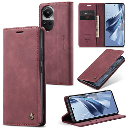 For OPPO Reno10 5G Global／Reno10 Pro Global CaseMe 013 Multifunctional Horizontal Flip Leather Phone Case(Wine Red) - OPPO Cases by CaseMe | Online Shopping South Africa | PMC Jewellery | Buy Now Pay Later Mobicred