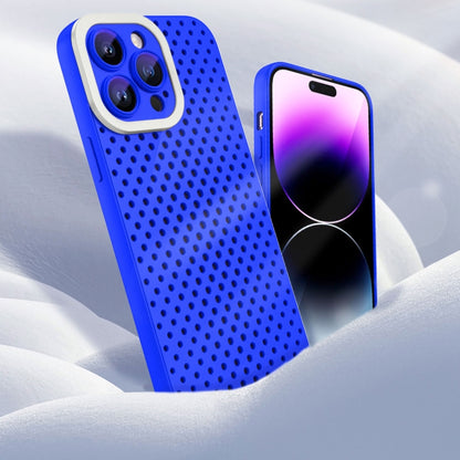 For iPhone 14 Pro Hollow Heat Dissipation TPU Phone Case(Blue) - iPhone 14 Pro Cases by PMC Jewellery | Online Shopping South Africa | PMC Jewellery