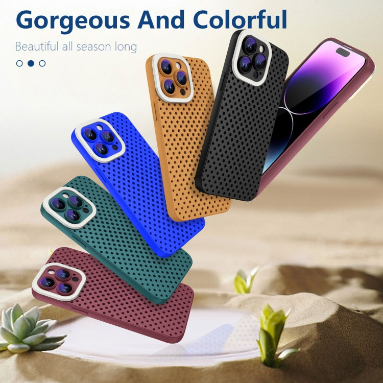 For iPhone 14 Hollow Heat Dissipation TPU Phone Case(Rose Red) - iPhone 14 Cases by PMC Jewellery | Online Shopping South Africa | PMC Jewellery