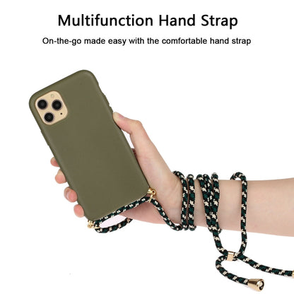 For iPhone 15 Pro Wheat Straw Material + TPU Phone Case with Lanyard(Army Green) - iPhone 15 Pro Cases by PMC Jewellery | Online Shopping South Africa | PMC Jewellery