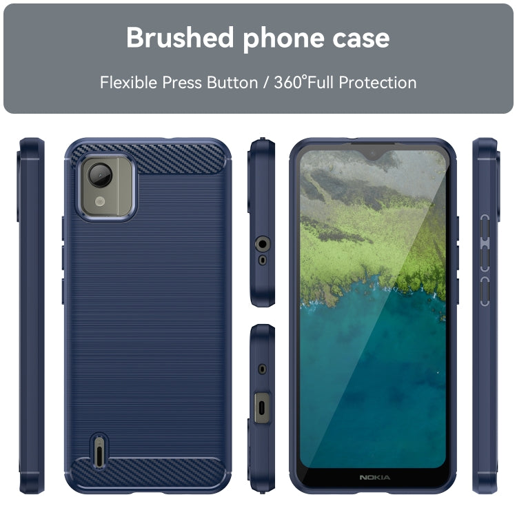 For Nokia C110 Brushed Texture Carbon Fiber TPU Phone Case(Blue) - Nokia Cases by PMC Jewellery | Online Shopping South Africa | PMC Jewellery