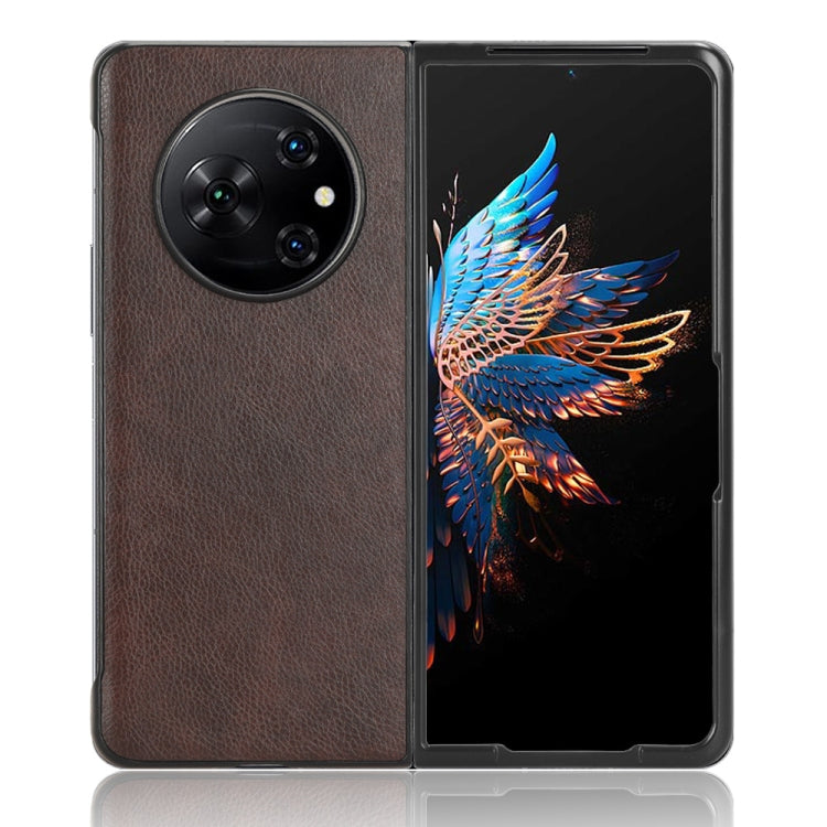 For Tecno Phantom V Fold Litchi Texture Back Cover Phone Case(Brown) - free shipping - PMC TechLife - Order now!