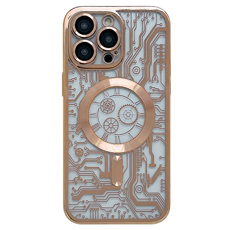 For iPhone 13 Pro Max Electroplated Circuit Board Pattern MagSafe Phone Case(Gold) - iPhone 13 Pro Max Cases by PMC Jewellery | Online Shopping South Africa | PMC Jewellery