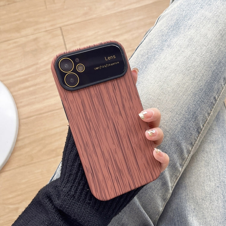 For iPhone 11 Wood Grain TPU Phone Case with Lens Film(Brown) - iPhone 11 Cases by PMC Jewellery | Online Shopping South Africa | PMC Jewellery