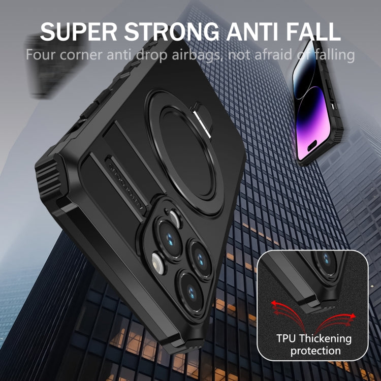 For iPhone 15 Pro MagSafe Magnetic Holder Phone Case(Black) - free shipping - PMC TechLife - Order now!