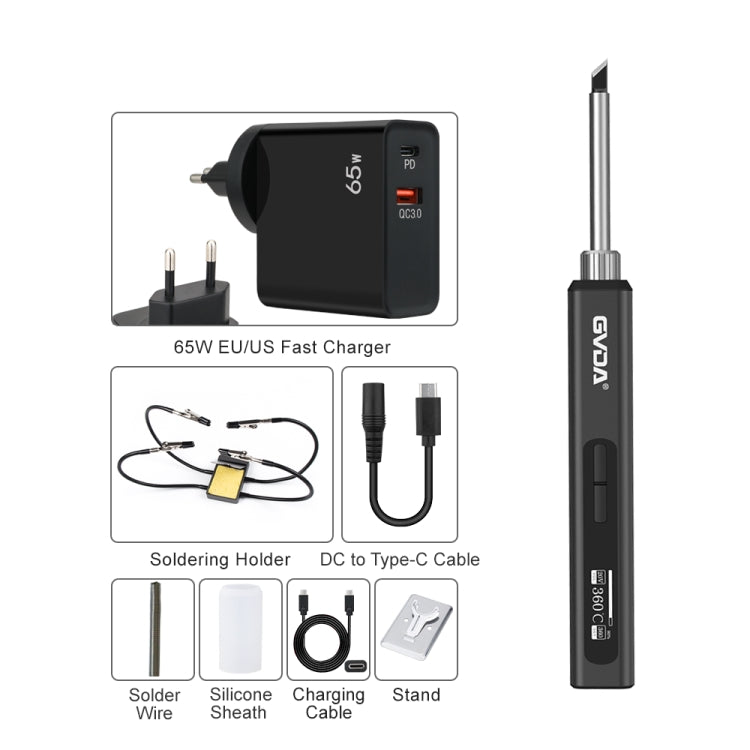 GVDA GD300 Intelligent Internal Heating Digital Display Constant Temperature Maintenance Electric Soldering Iron with 65W Charger + Stand Set - Electric Soldering Iron by GVDA | Online Shopping South Africa | PMC Jewellery | Buy Now Pay Later Mobicred