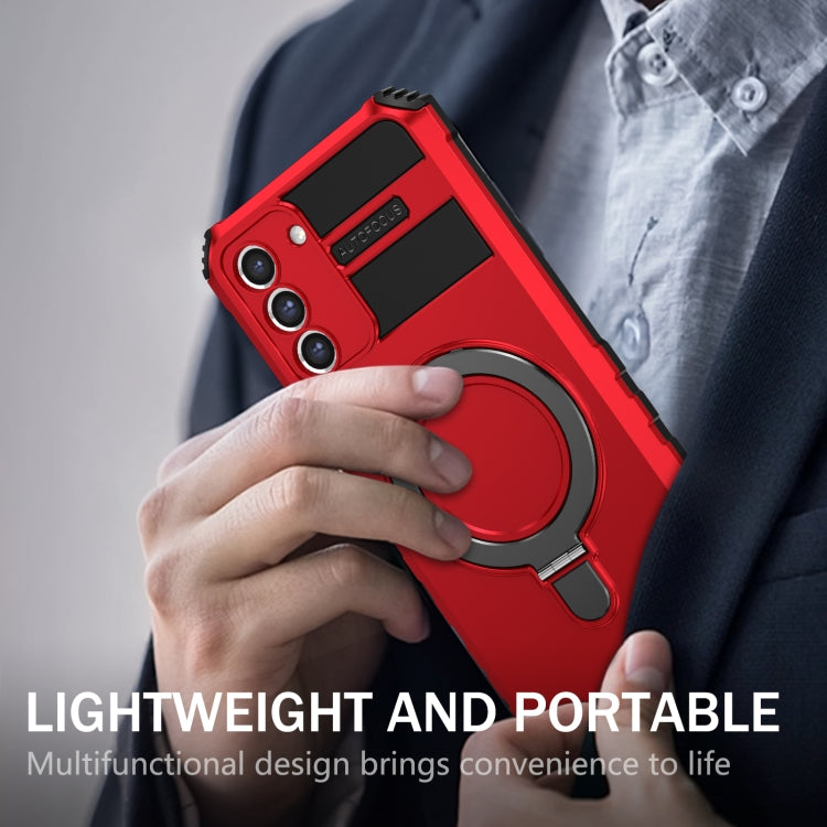 For Samsung Galaxy S21 FE 5G MagSafe Magnetic Holder Phone Case(Red) - free shipping - PMC TechLife - Order now!