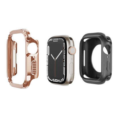 For Apple Watch Series 6 / 5 / 4 / SE 40mm 2-in-1 PC Hybrid TPU Armor Watch Case(Rose Gold) - Watch Cases by PMC Jewellery | Online Shopping South Africa | PMC Jewellery