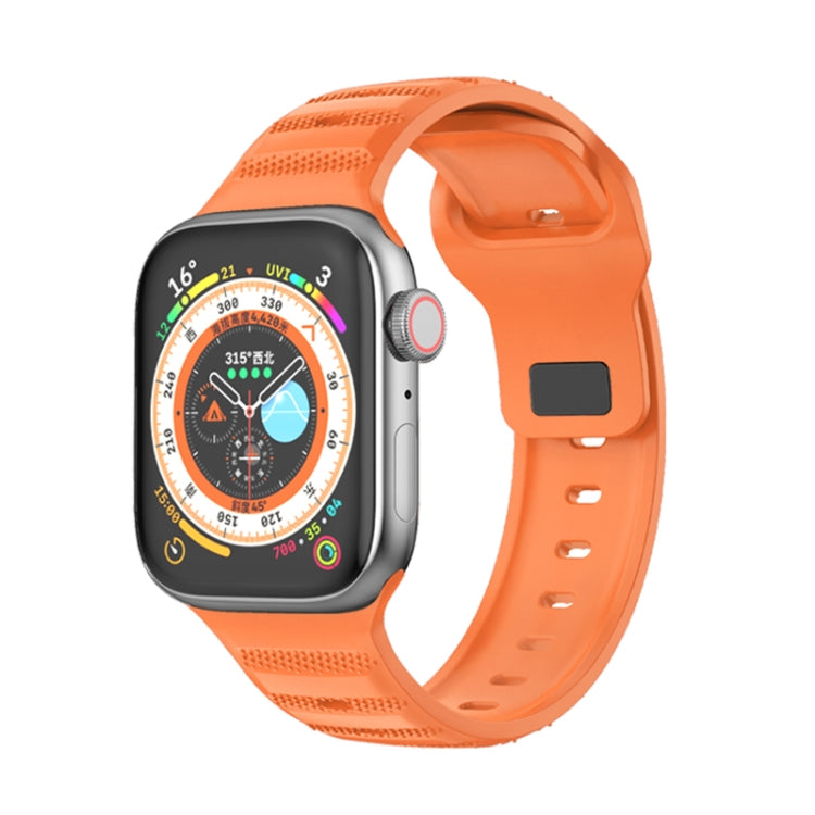 For Apple Watch 8 45mm  Dot Texture Fluororubber Watch Band(Orange) - Watch Bands by PMC TechLife | Online Shopping South Africa | PMC TechLife