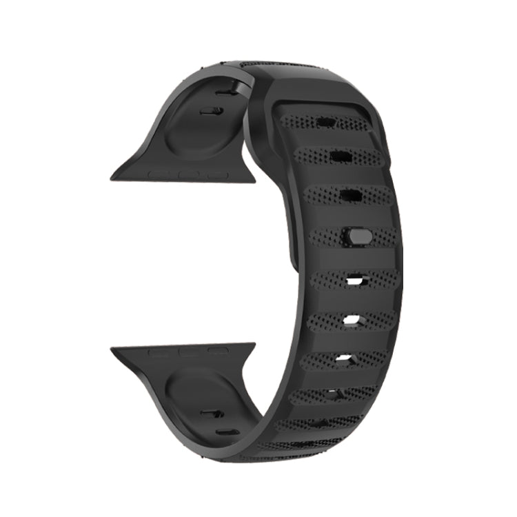 For Apple Watch 8 45mm  Dot Texture Fluororubber Watch Band(Black) - Watch Bands by PMC TechLife | Online Shopping South Africa | PMC TechLife