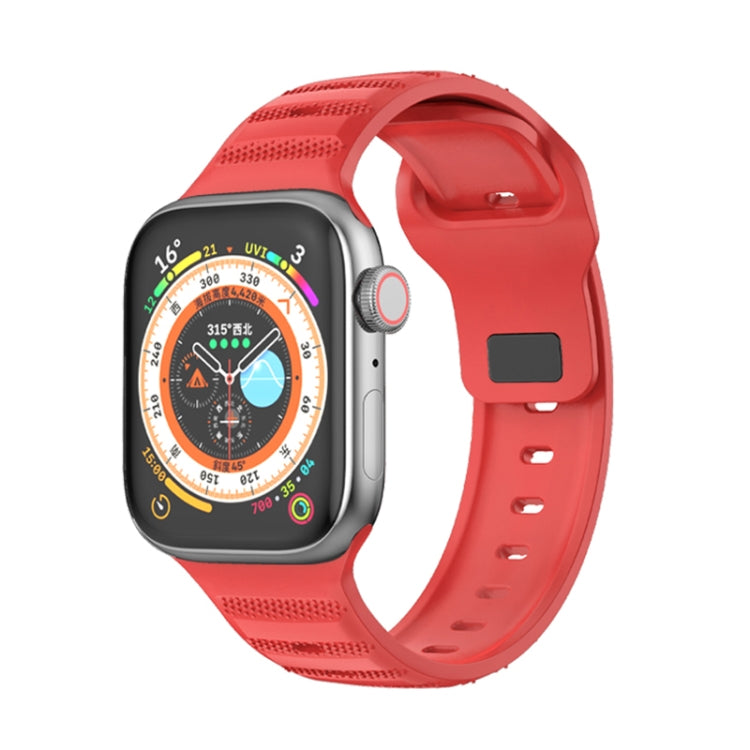 For Apple Watch 8 45mm  Dot Texture Fluororubber Watch Band(Red) - Watch Bands by PMC TechLife | Online Shopping South Africa | PMC TechLife
