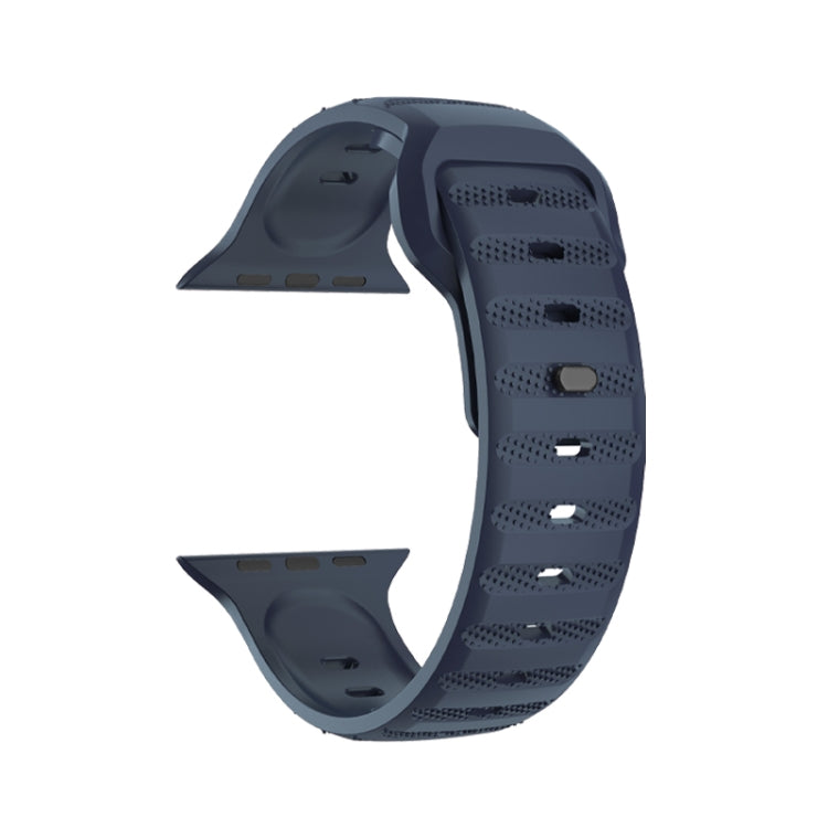 For Apple Watch 7 45mm Dot Texture Fluororubber Watch Band(Midnight Blue) - Watch Bands by PMC TechLife | Online Shopping South Africa | PMC TechLife