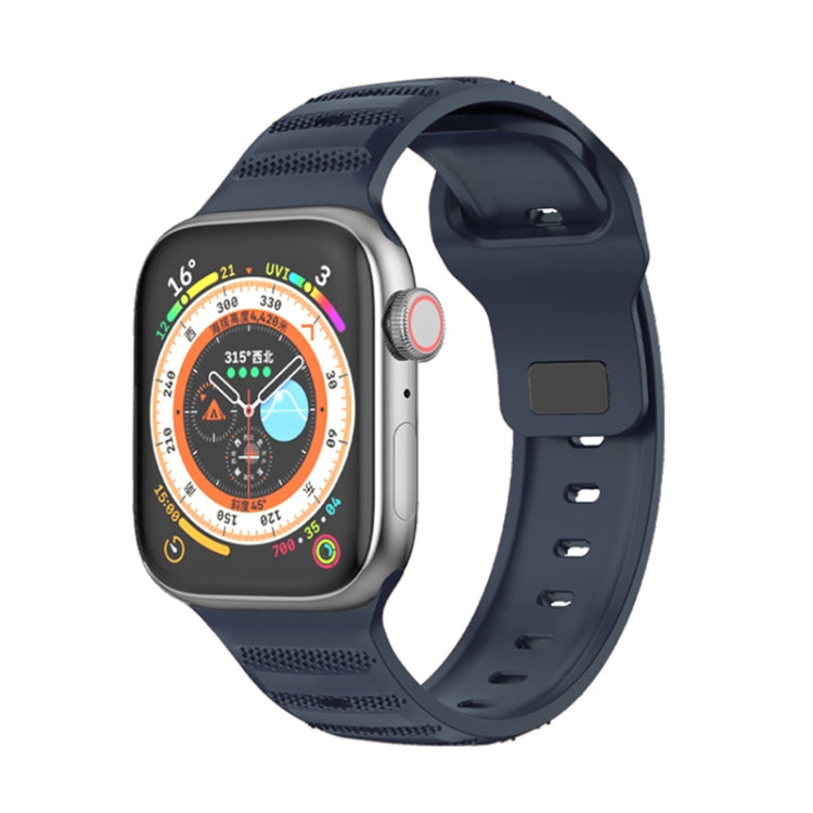 For Apple Watch SE 40mm Dot Texture Fluororubber Watch Band(Midnight Blue) - Watch Bands by PMC TechLife | Online Shopping South Africa | PMC TechLife