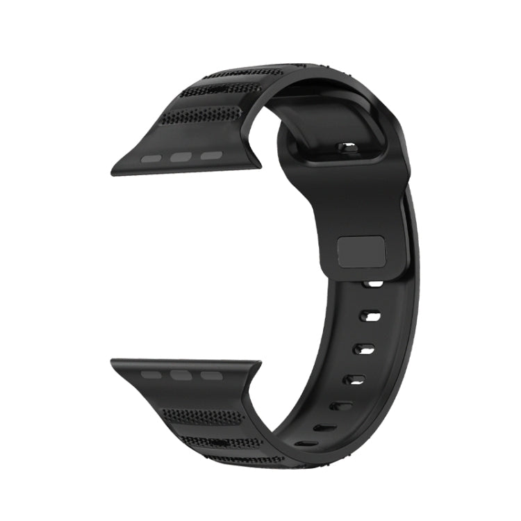For Apple Watch 6 44mm Dot Texture Fluororubber Watch Band(Black) - Watch Bands by PMC TechLife | Online Shopping South Africa | PMC TechLife