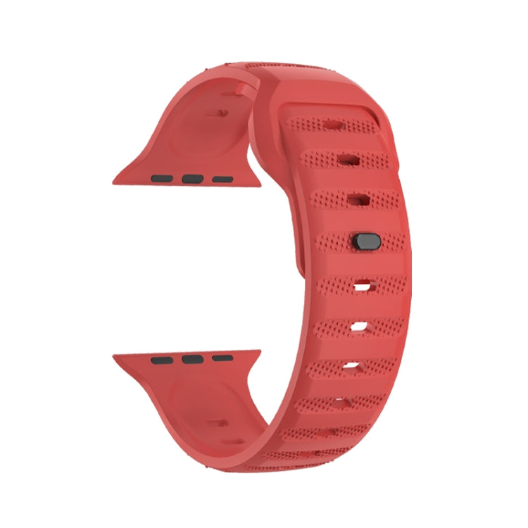 For Apple Watch 5 44mm Dot Texture Fluororubber Watch Band(Red) - Watch Bands by PMC TechLife | Online Shopping South Africa | PMC TechLife