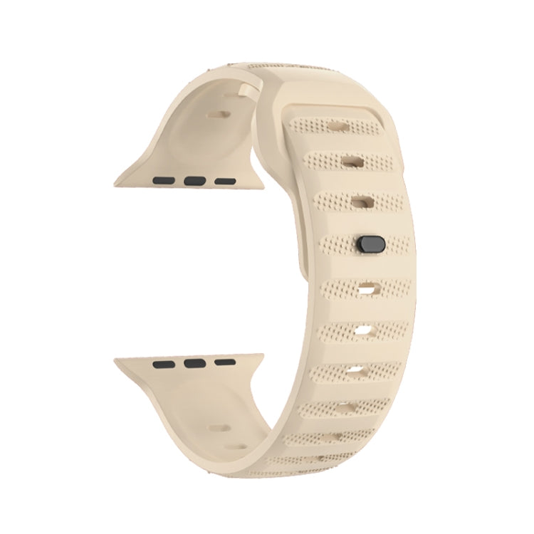 For Apple Watch 4 44mm Dot Texture Fluororubber Watch Band(Starlight) - Watch Bands by PMC TechLife | Online Shopping South Africa | PMC TechLife