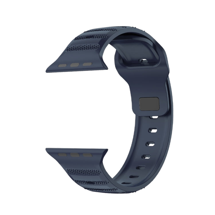 For Apple Watch 2 38mm Dot Texture Fluororubber Watch Band(Midnight Blue) - Watch Bands by PMC TechLife | Online Shopping South Africa | PMC TechLife