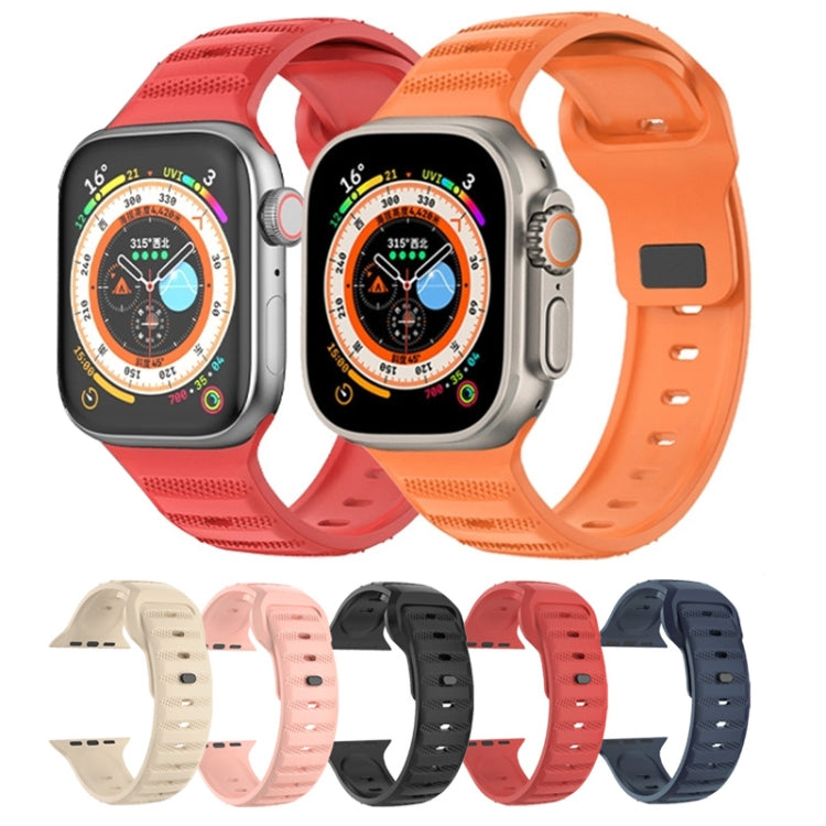 For Apple Watch 38mm Dot Texture Fluororubber Watch Band(Black) - Watch Bands by PMC TechLife | Online Shopping South Africa | PMC TechLife