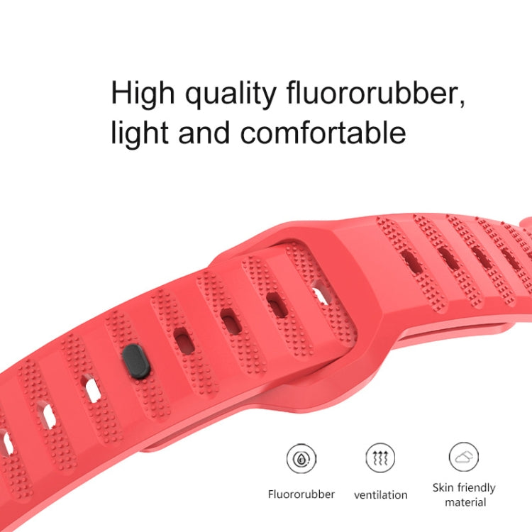 For Apple Watch 5 44mm Dot Texture Fluororubber Watch Band(Orange) - Watch Bands by PMC Jewellery | Online Shopping South Africa | PMC Jewellery