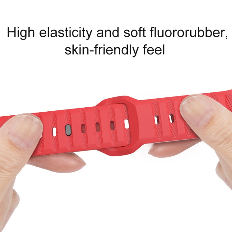 For Apple Watch 4 44mm Dot Texture Fluororubber Watch Band(Black) - Watch Bands by PMC TechLife | Online Shopping South Africa | PMC TechLife