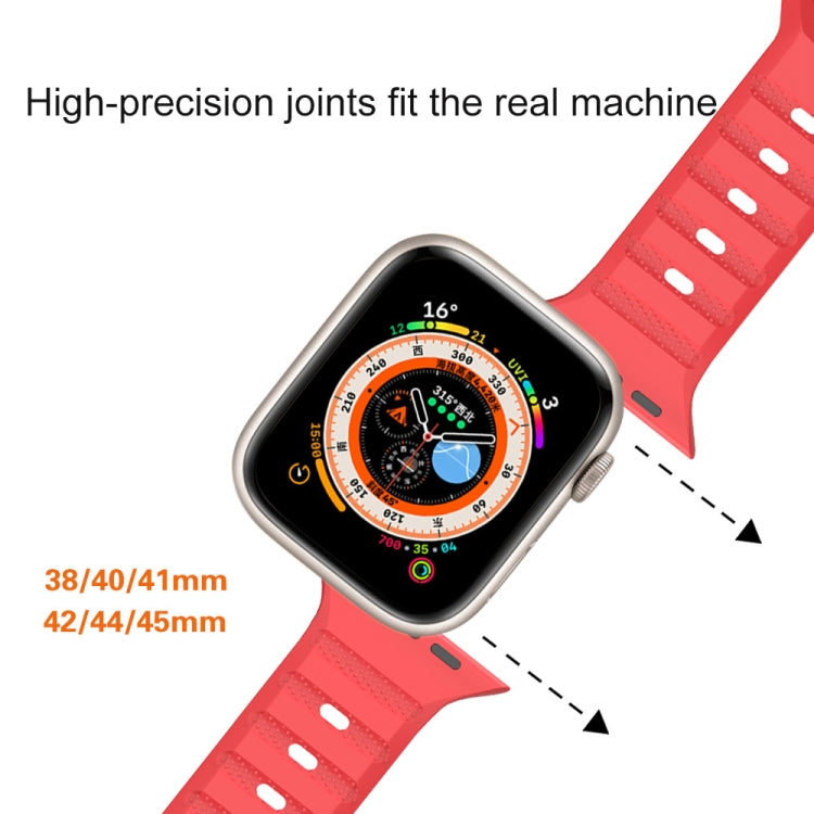 For Apple Watch 42mm Dot Texture Fluororubber Watch Band(Nebula Pink) - Watch Bands by PMC TechLife | Online Shopping South Africa | PMC TechLife