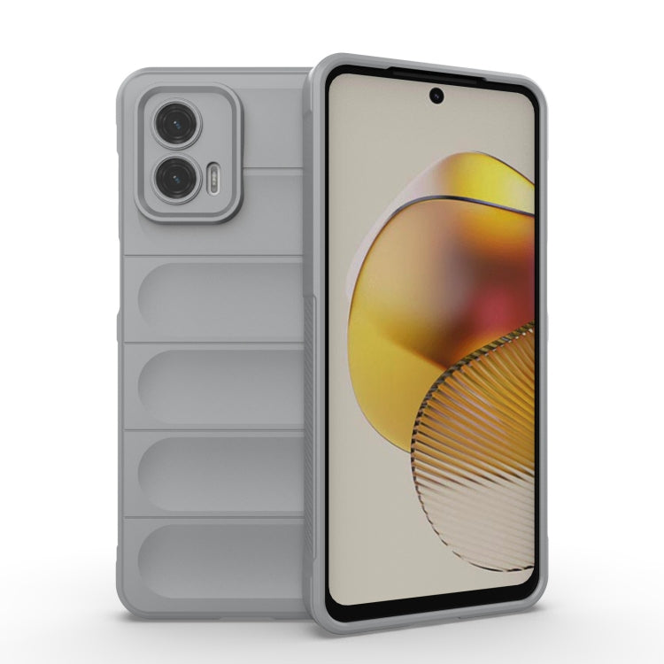 For Motorola Moto G73 5G Magic Shield TPU + Flannel Phone Case(Grey) - Motorola Cases by PMC Jewellery | Online Shopping South Africa | PMC Jewellery