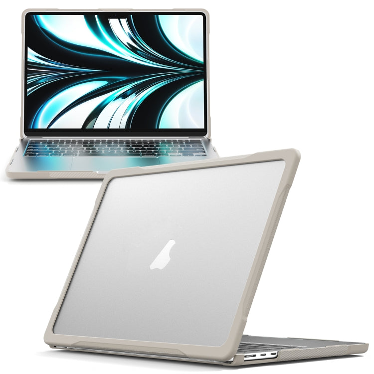For MacBook Air 13.6 inch A2681 2022 Translucent Laptop Protective Case(Khaki) - MacBook Air Cases by PMC TechLife | Online Shopping South Africa | PMC TechLife